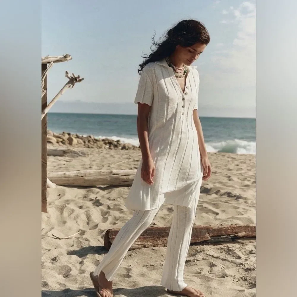 Free-est by Free People Paloma Sweater Pant Sz M White